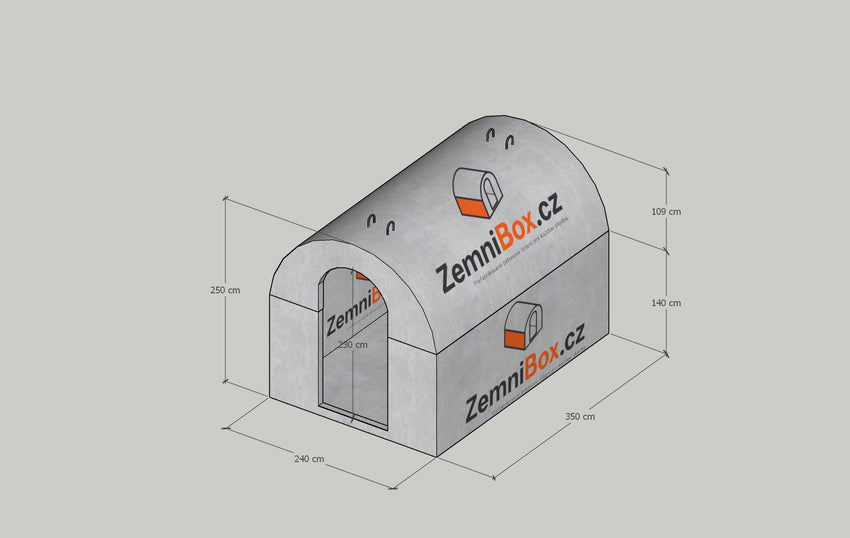 ZemniBox MIDI - Betonový sklep 350 × 240 × 250 cm